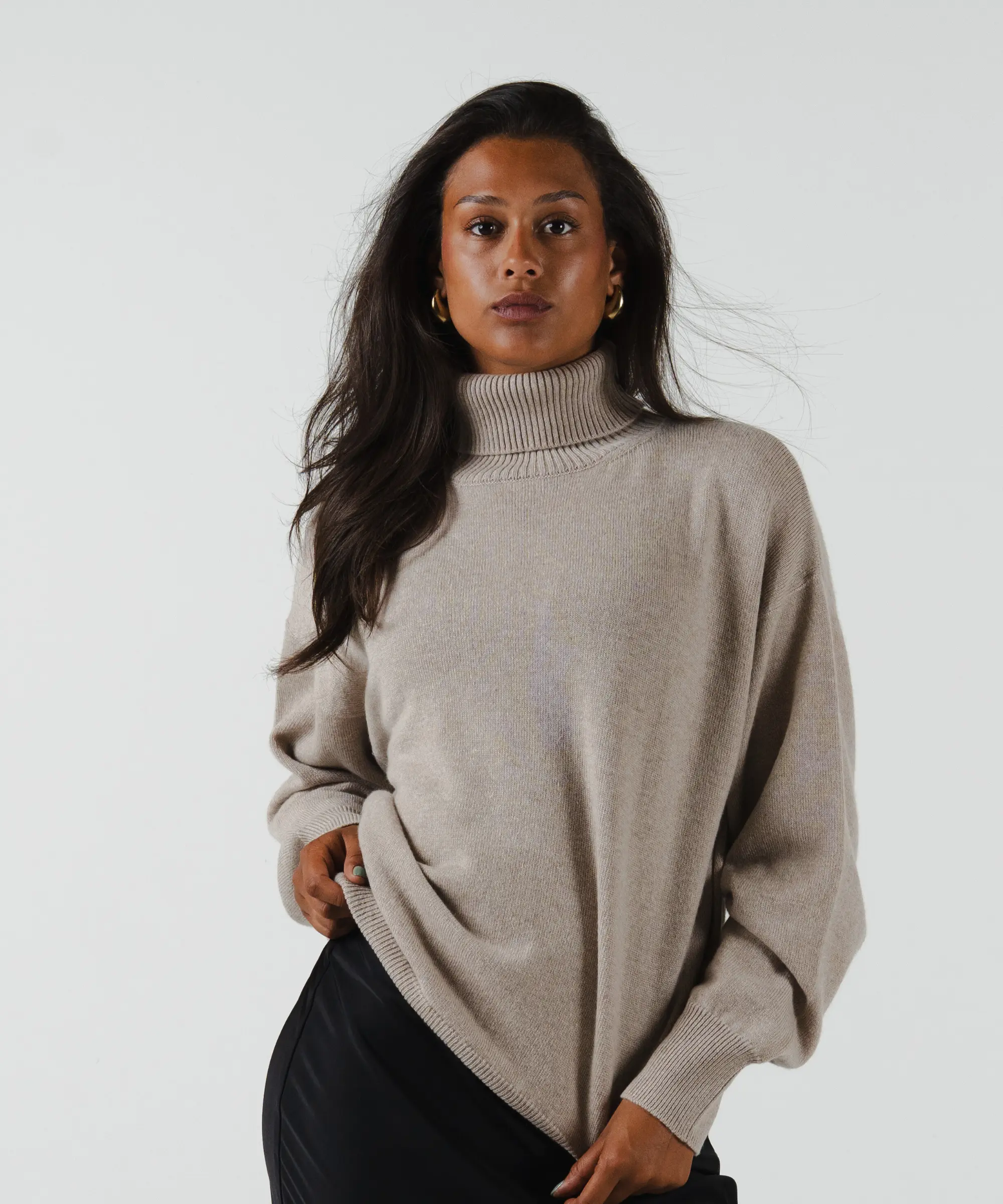 unisex turtleneck beige merino wool cashmere Casa Nodale