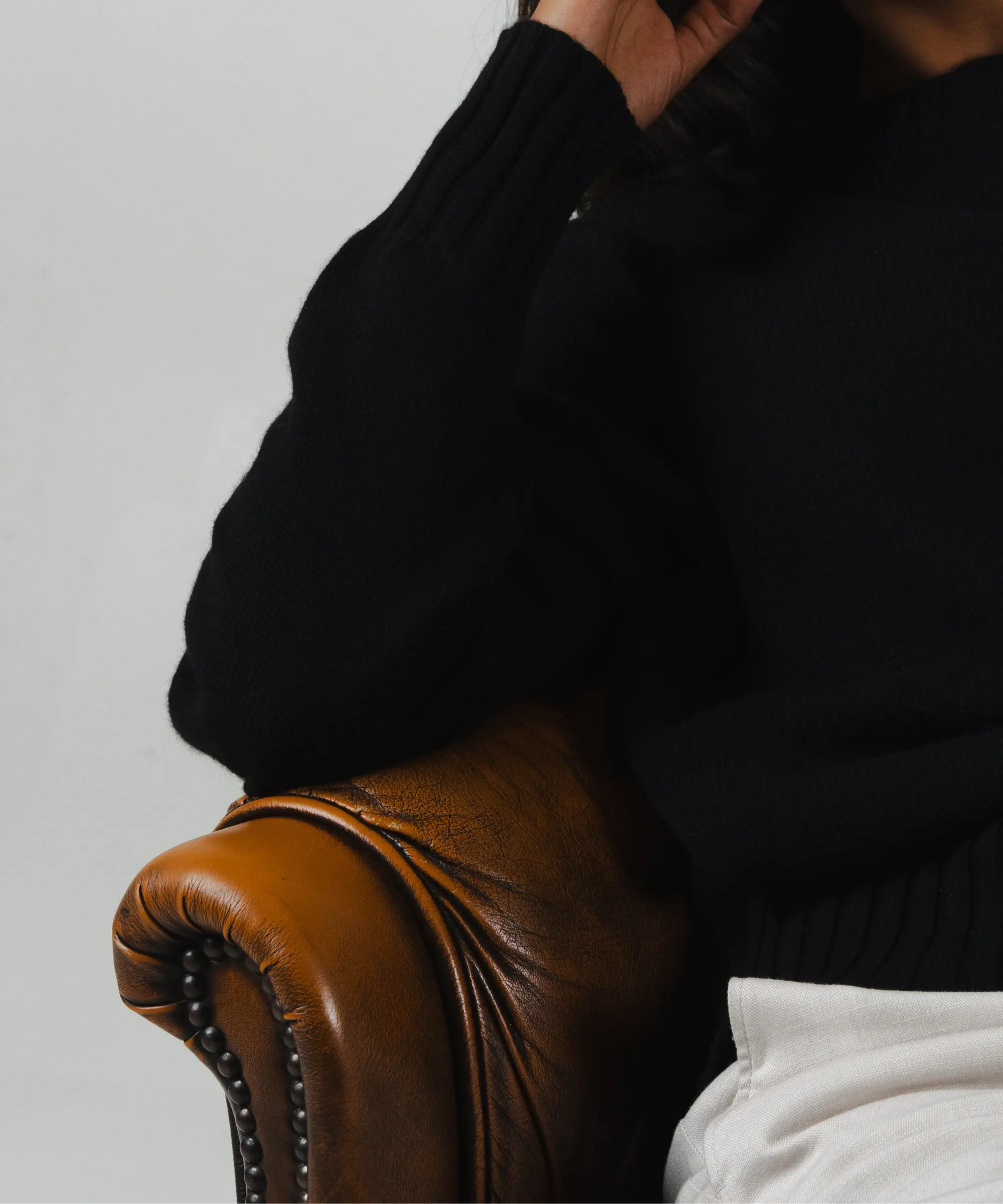 unisex crewneck black merino wool cashmere Casa Nodale