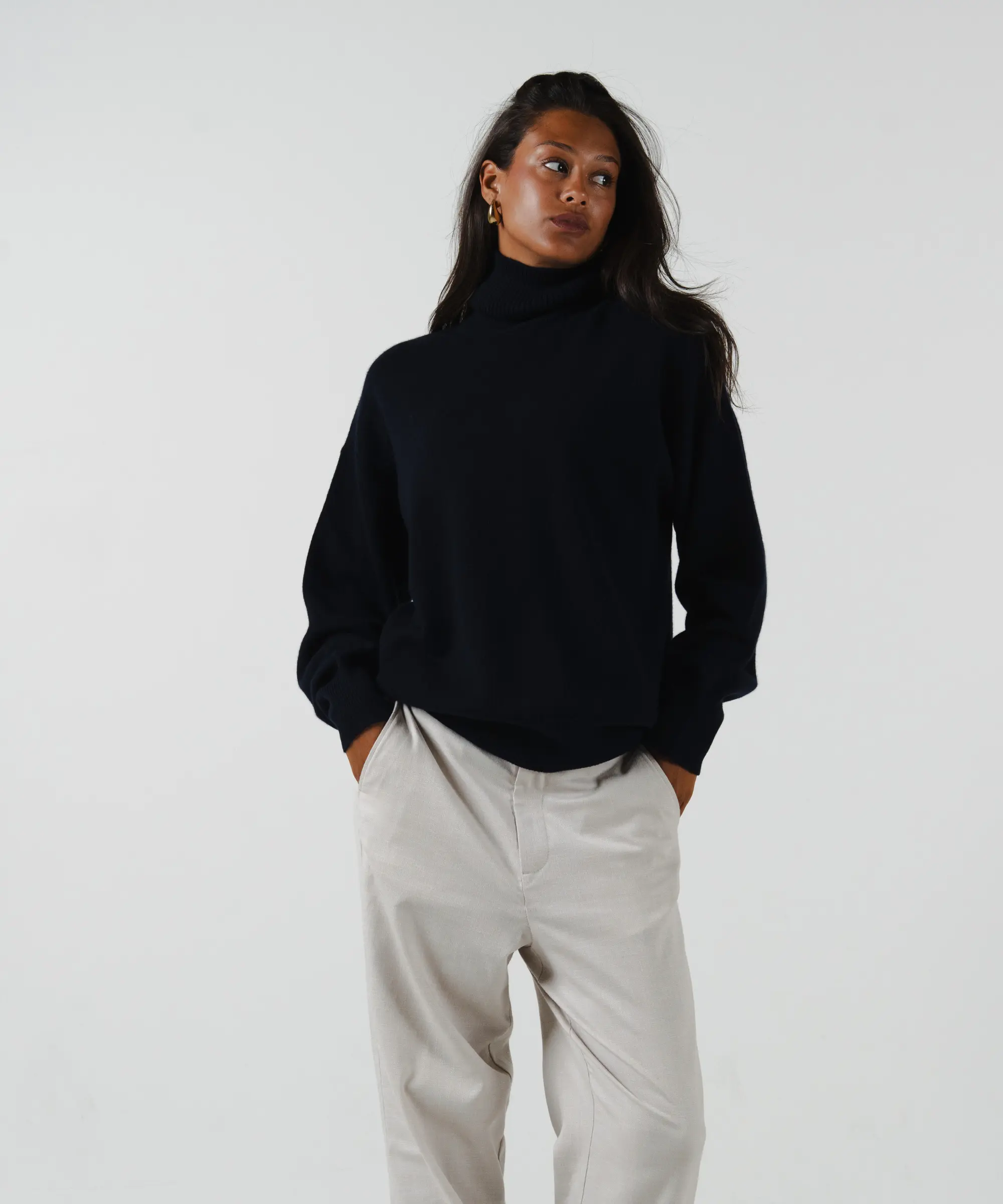 Volta Turtleneck, Navy - Casa Nodale