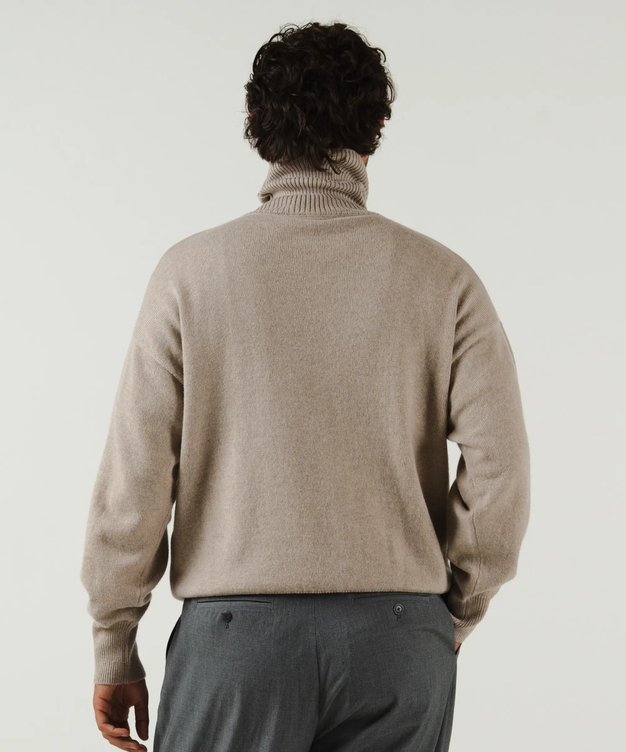 unisex turtleneck beige merino wool cashmere Casa Nodale