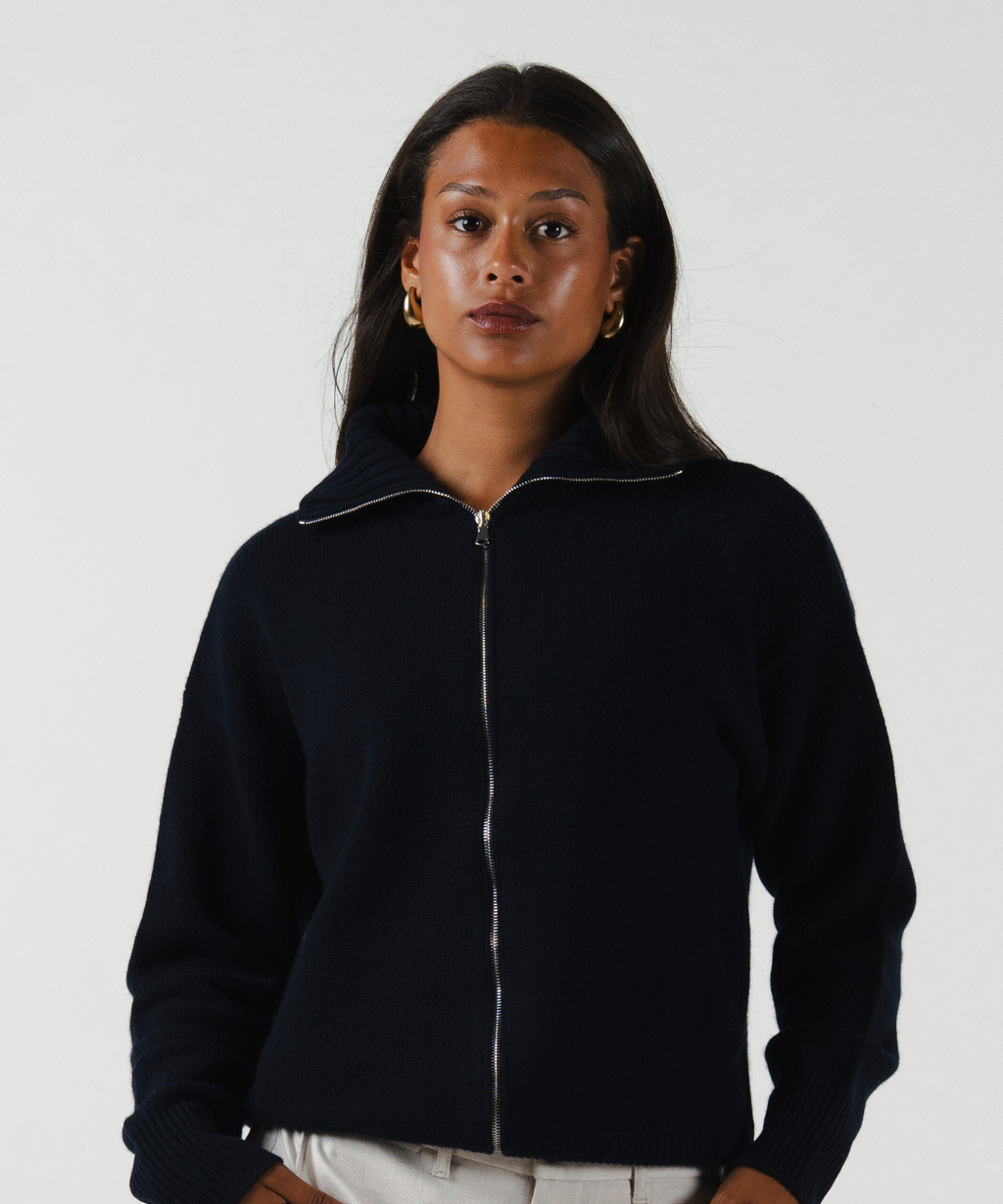 unisex Cardigan blue Navy merino wool cashmere Casa Nodale