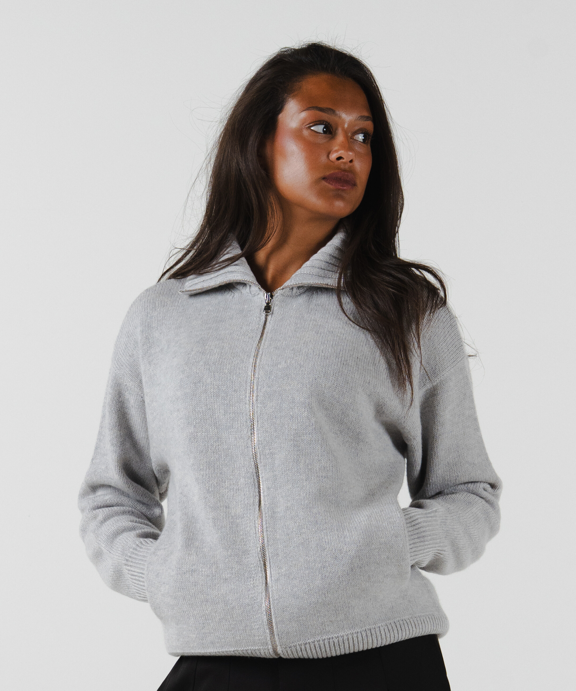 unisex Cardigan light grey merino wool cashmere Casa Nodale