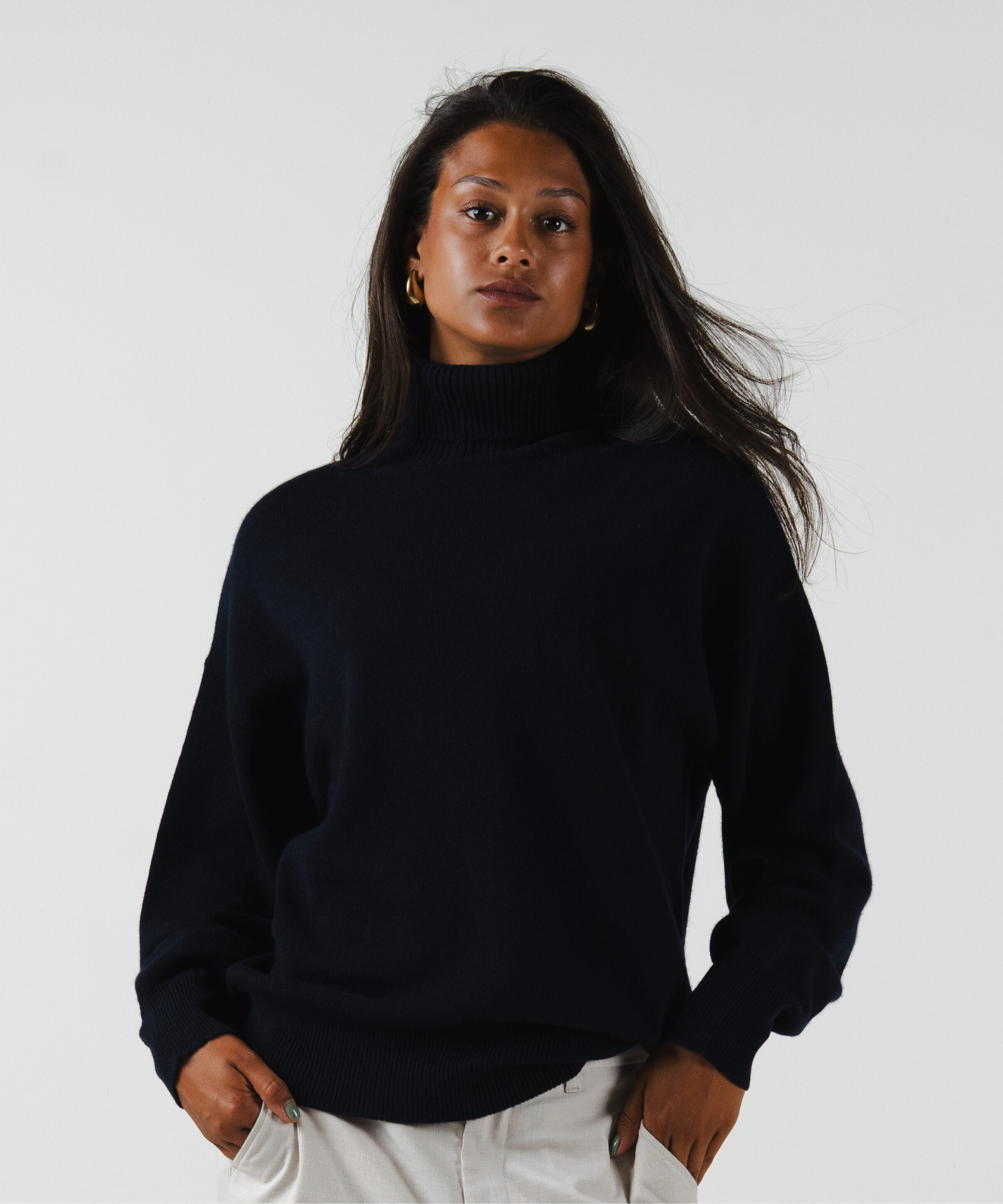Volta Turtleneck, Navy - Casa Nodale