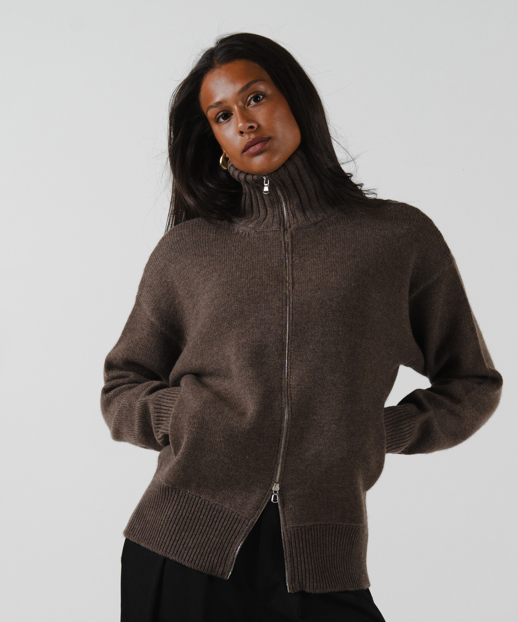 unisex Cardigan brown merino wool cashmere Casa Nodale