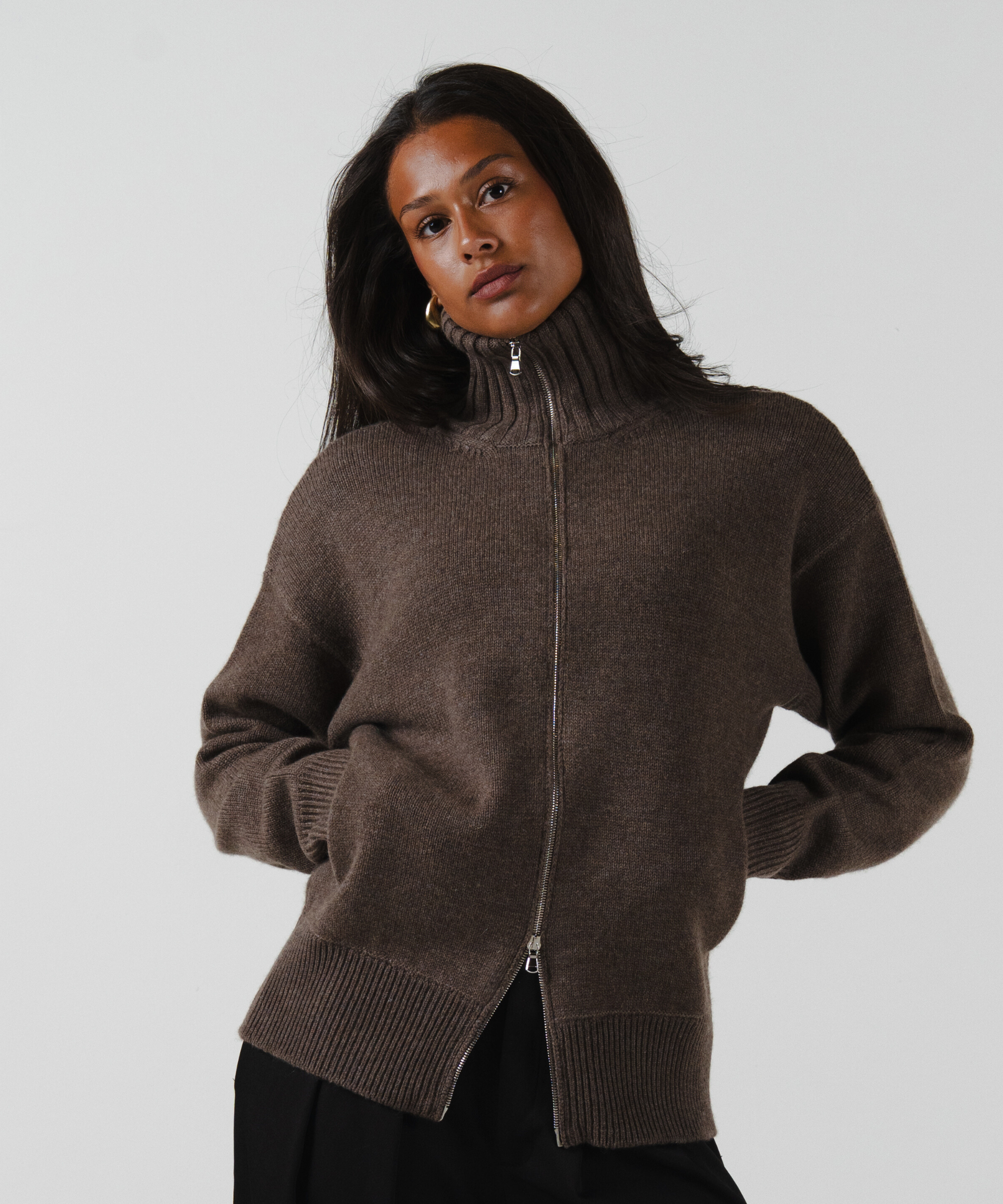 unisex Cardigan brown merino wool cashmere Casa Nodale