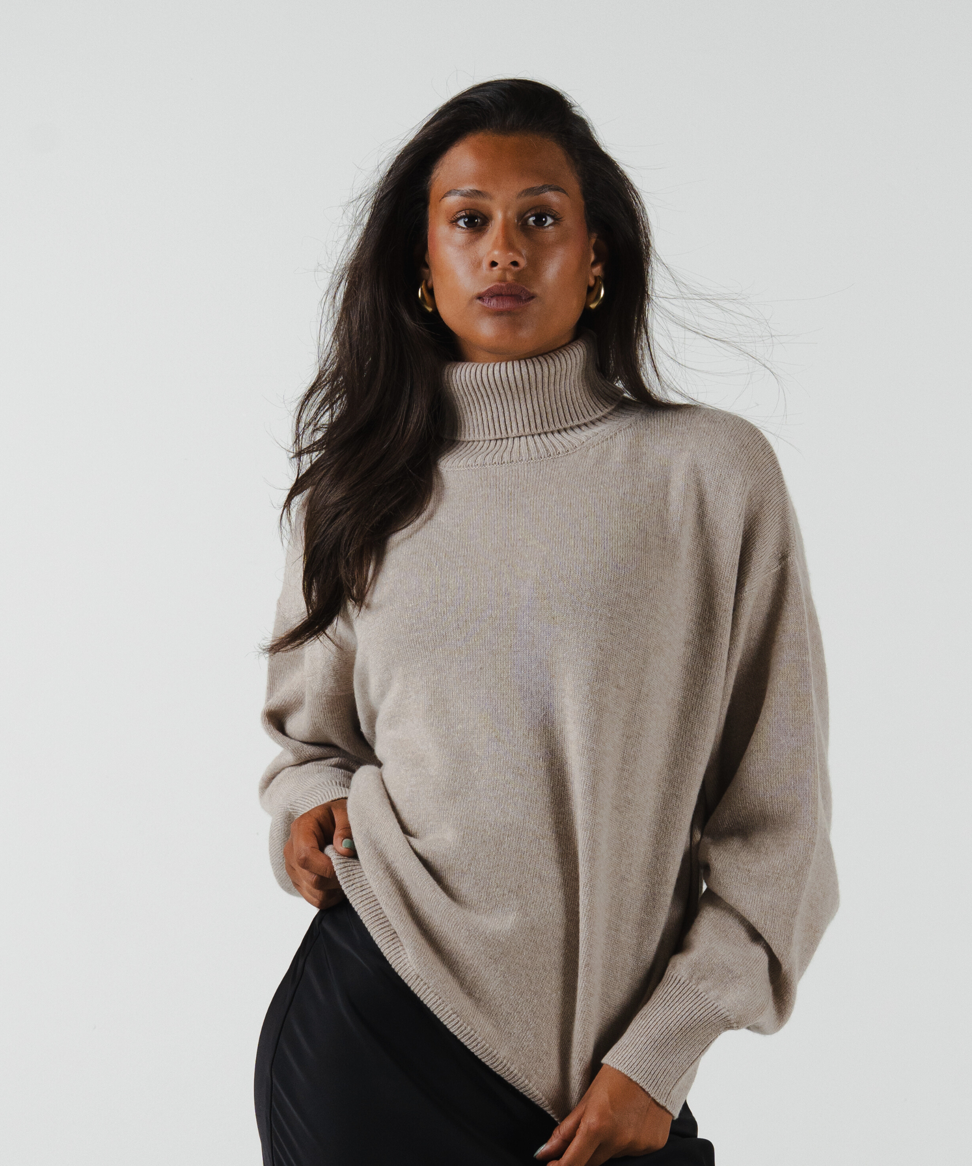 unisex turtleneck beige merino wool cashmere Casa Nodale