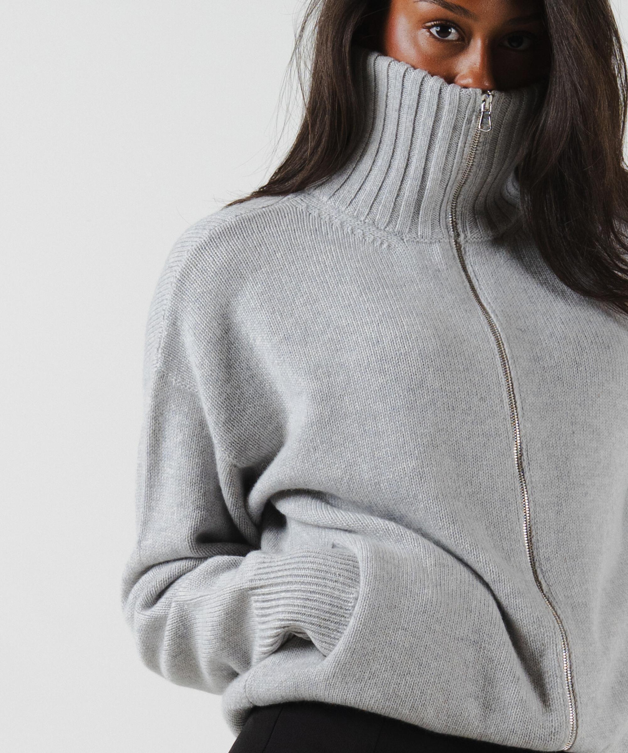unisex Cardigan light grey merino wool cashmere Casa Nodale