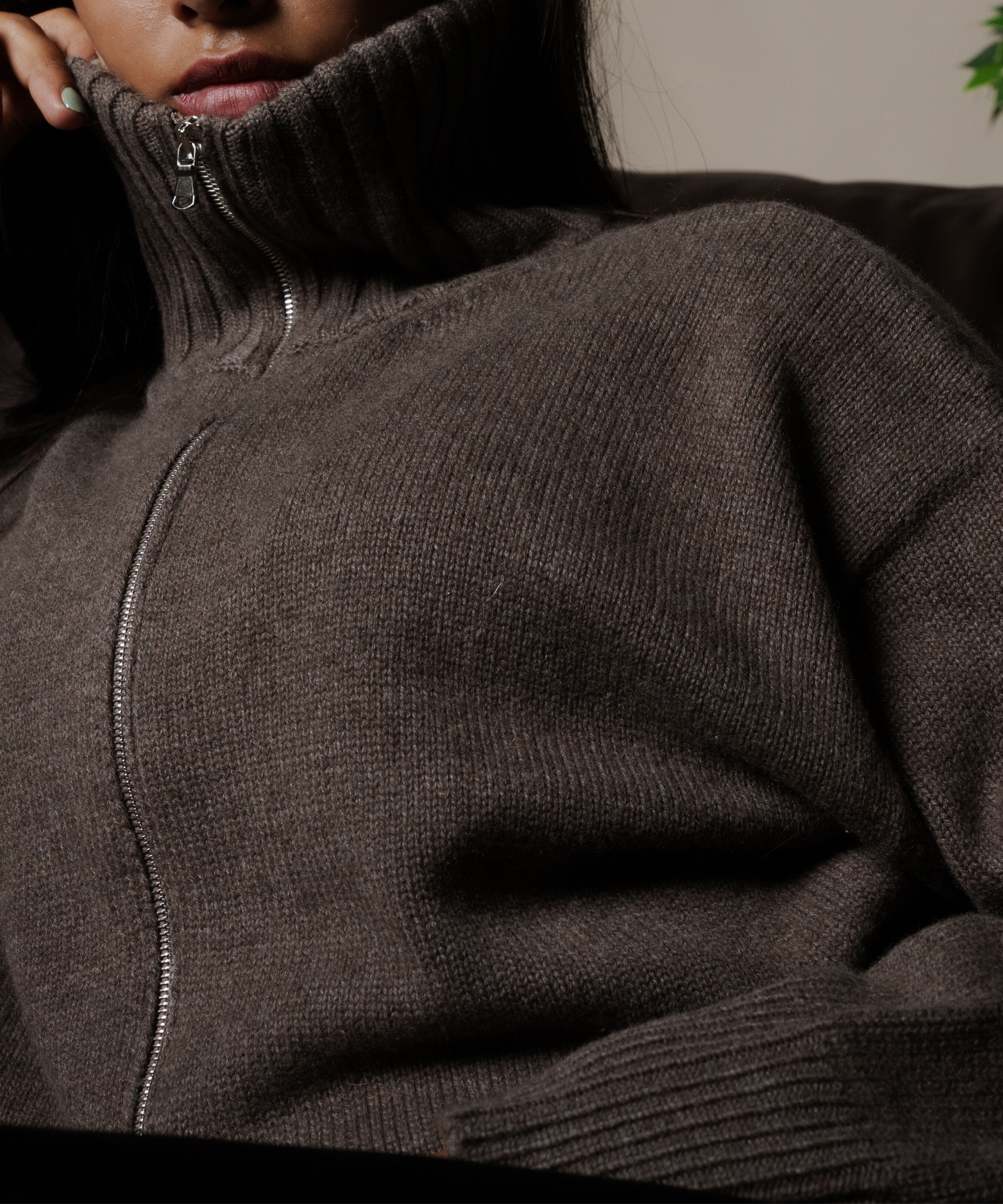 unisex Cardigan brown merino wool cashmere Casa Nodale