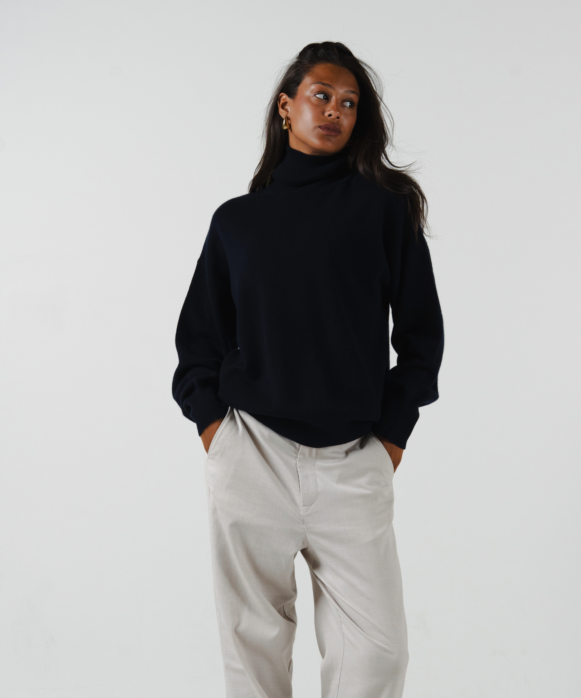 Volta Turtleneck, Navy - Casa Nodale