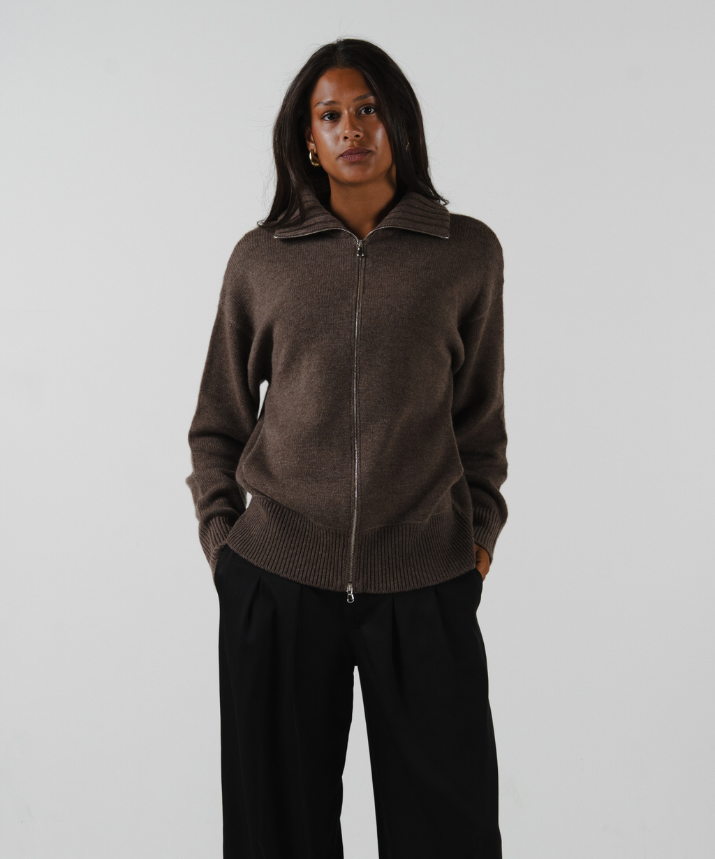 unisex Cardigan brown merino wool cashmere Casa Nodale