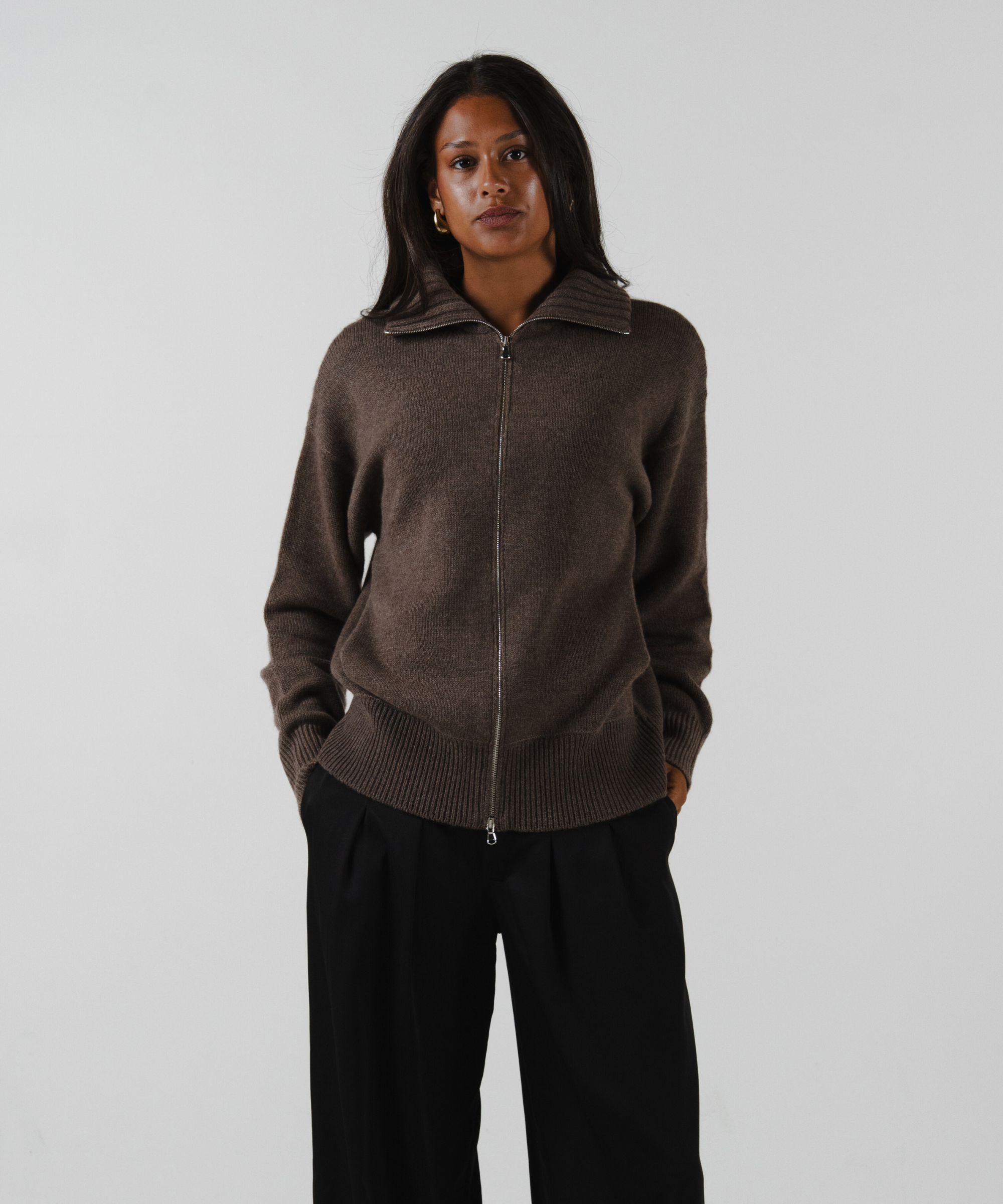 unisex Cardigan brown merino wool cashmere Casa Nodale