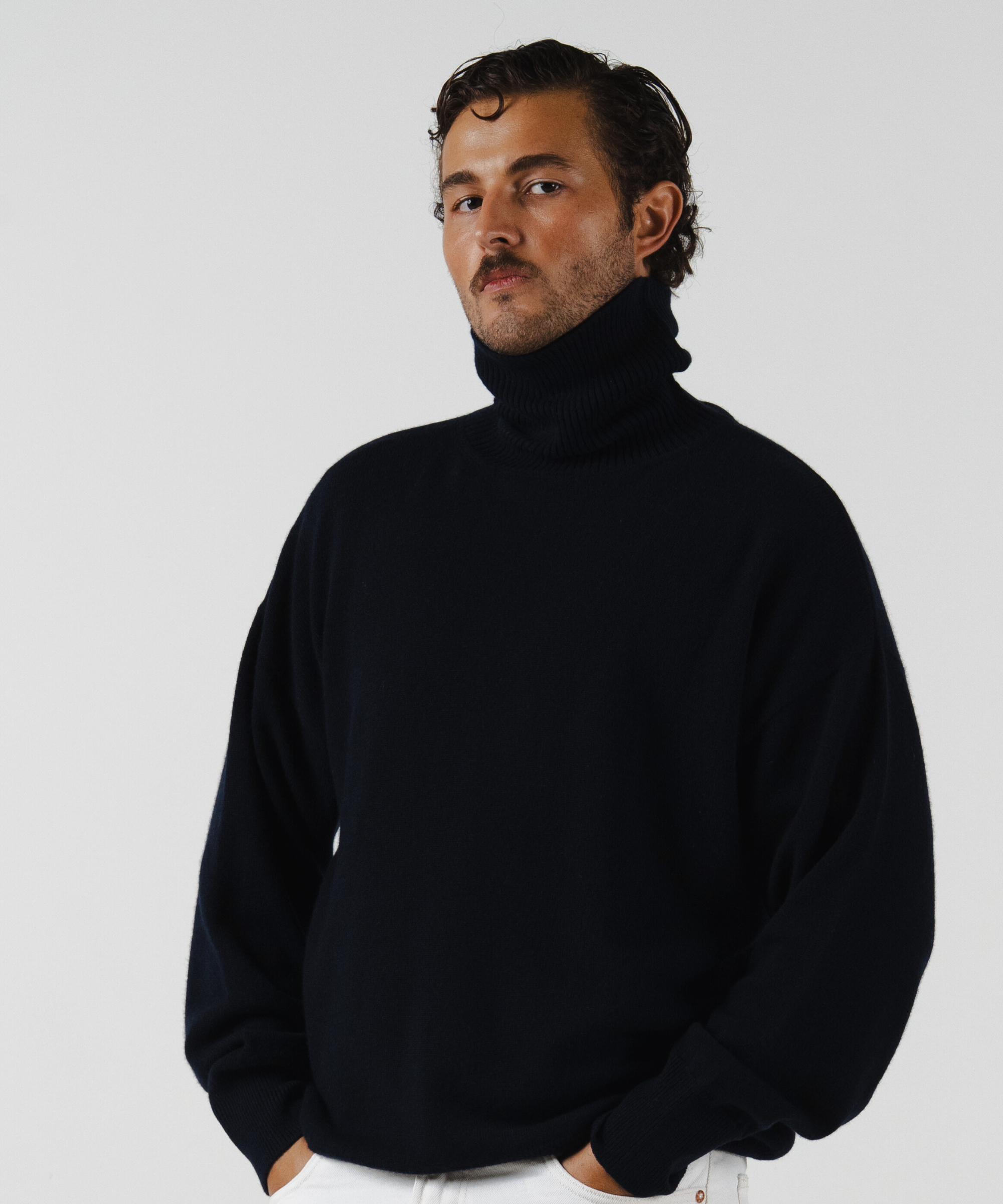 Volta Turtleneck, Navy - Casa Nodale