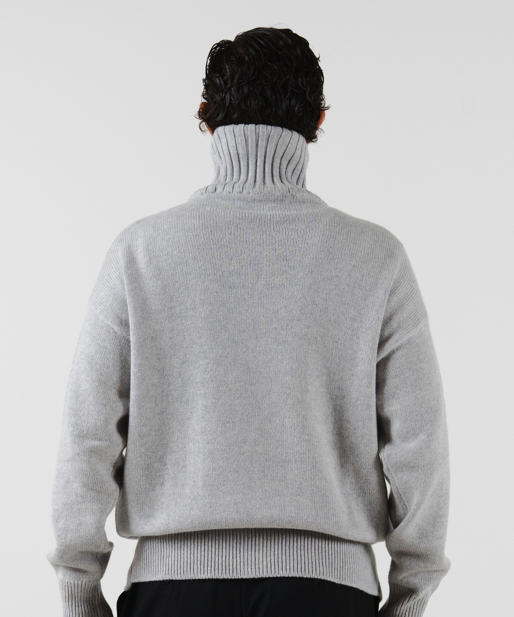 unisex Cardigan light grey merino wool cashmere Casa Nodale