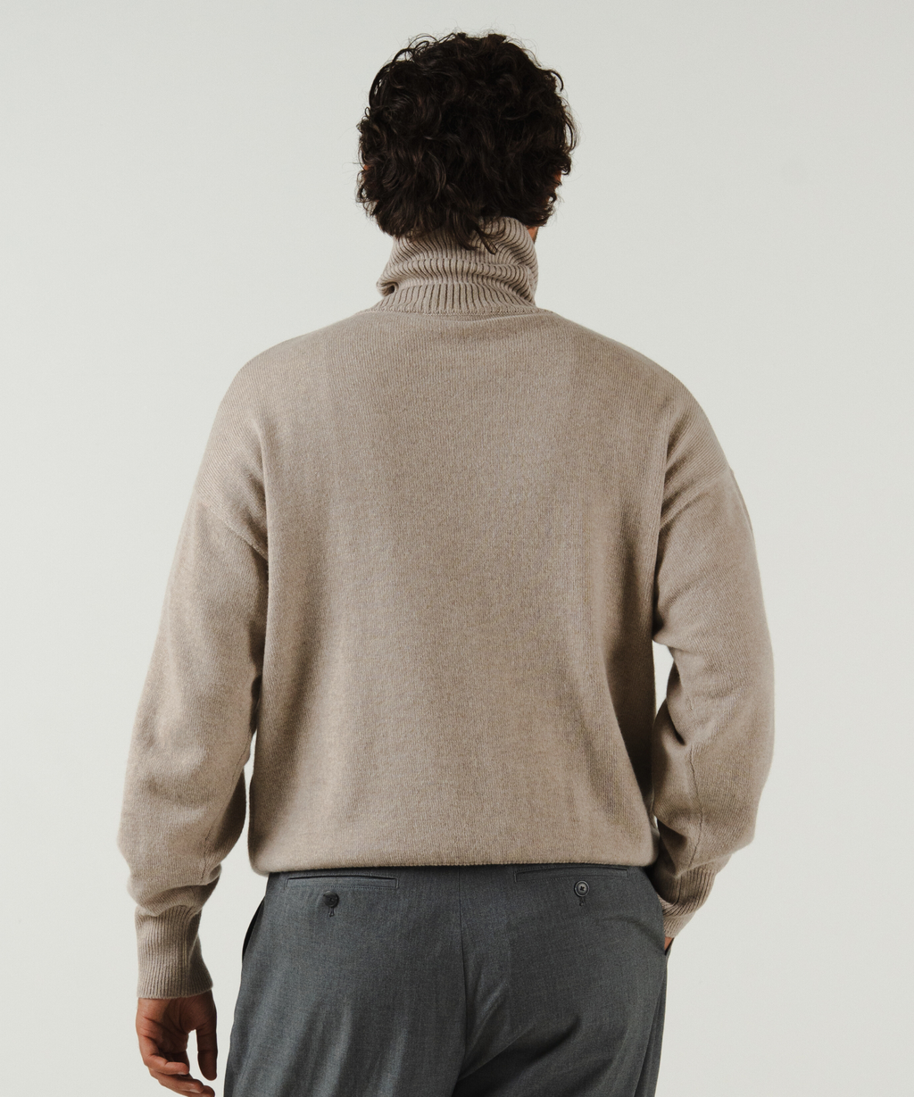 unisex turtleneck beige merino wool cashmere Casa Nodale