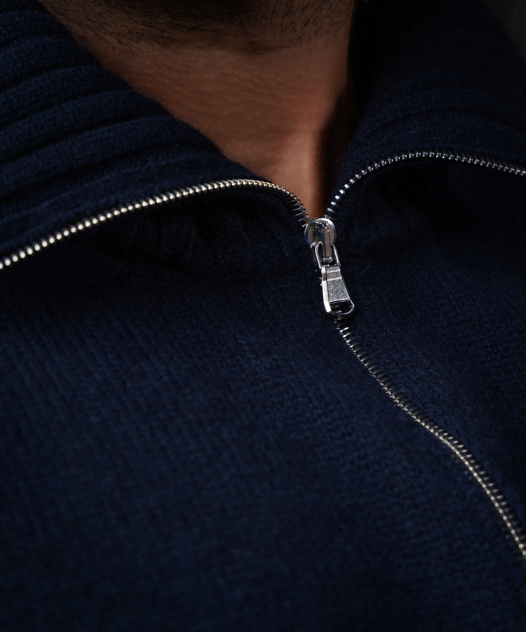 unisex Cardigan blue Navy merino wool cashmere Casa Nodale