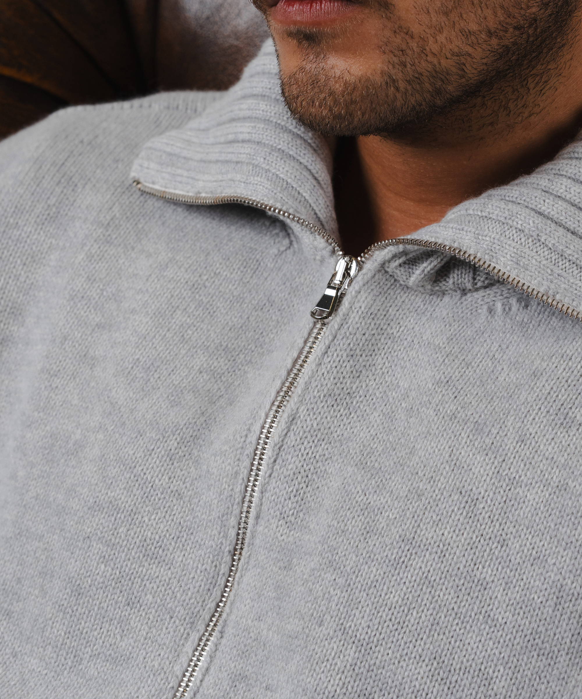 unisex Cardigan light grey merino wool cashmere Casa Nodale