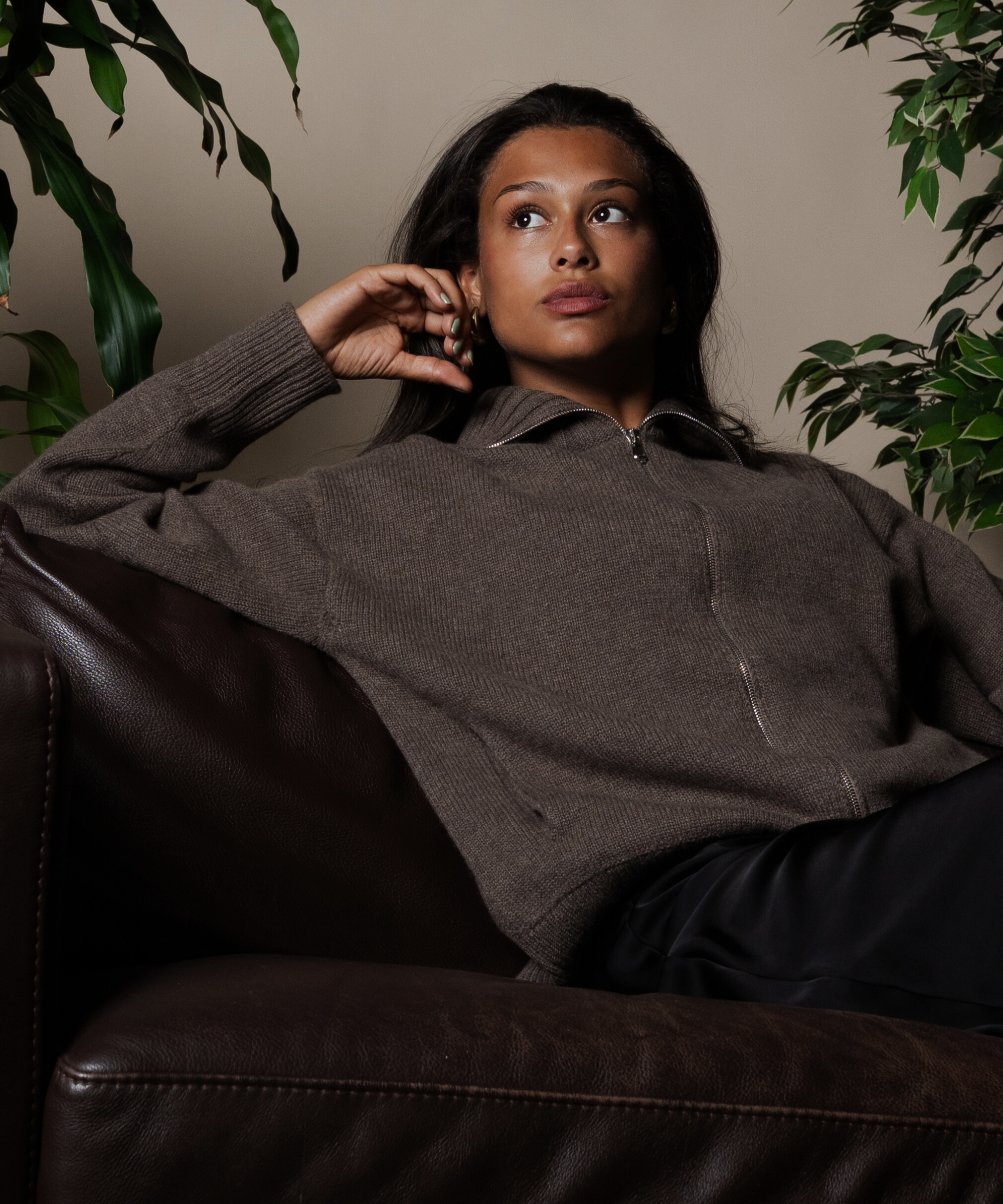 unisex Cardigan brown merino wool cashmere Casa Nodale