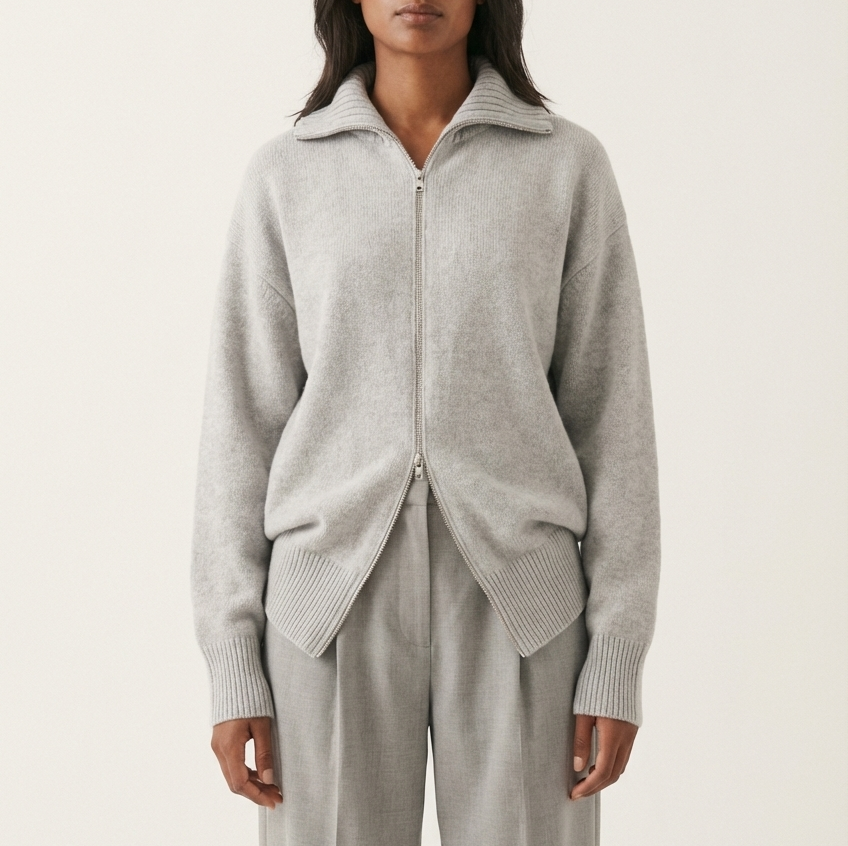 Portico Cardigan, Light Grey